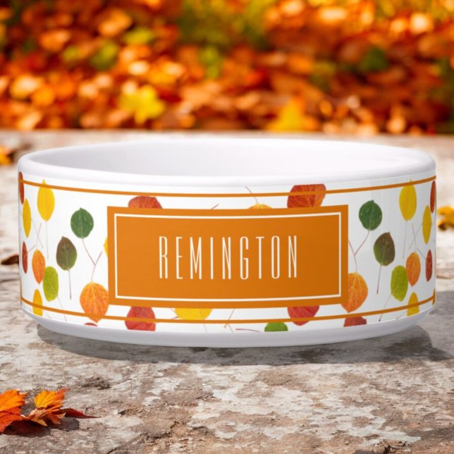 Muster für personalisierte Blätter im Autumn Aspen Napf (front custom pet bowl)