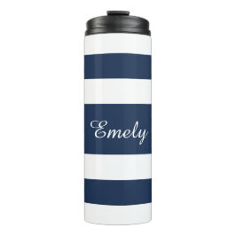 Muster für personalisierte blaue Streifen Thermosbecher