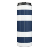 Muster für personalisierte blaue Streifen Thermosbecher (Rückseite)