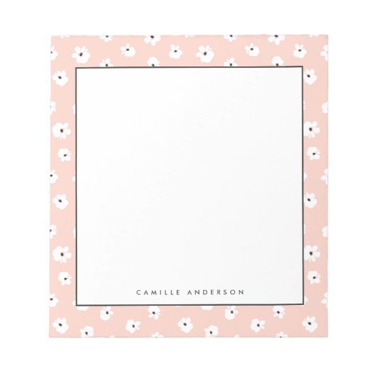 Muster für Personalisierte Blütenmuster Notizblock (Vorderseite)