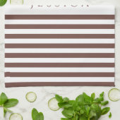 Muster für personalisierte braune Streifen Geschirrtuch (Gefaltet)