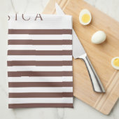 Muster für personalisierte braune Streifen Geschirrtuch (Viertel Falte)