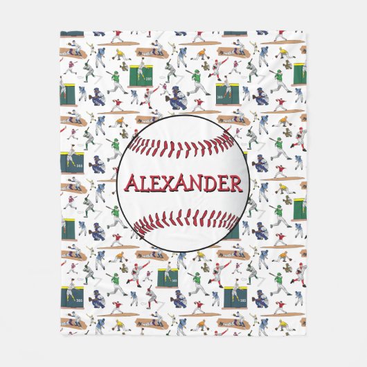 Muster für Personalisierte Fun Baseball-Spieler Fleecedecke (Vorderseite)