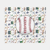 Muster für Personalisierte Fun Baseball-Spieler Fleecedecke (Vorderseite (Horizontal))