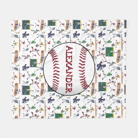 Muster für Personalisierte Fun Baseball-Spieler Fleecedecke (Vorderseite (Horizontal))