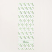 Muster für personalisierte grüne Blätter Yogamatte (Rückseite)