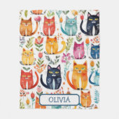 Muster für personalisierte Niedliche Kätzchen und Fleecedecke (Vorderseite)
