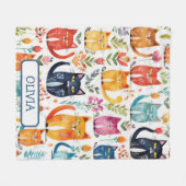 Muster für personalisierte Niedliche Kätzchen und  Fleecedecke (Vorderseite (Horizontal))