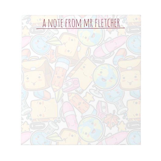 Muster für personalisierte Schulleistungen Notizblock (Vorderseite)