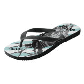 Muster für personalisierte Vintage Hirschsonne und Badesandalen (Schrägansicht)