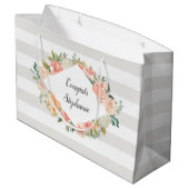 Muster für personalisierte Wasserfarben und Streif Große Geschenktüte (Rückseite Schrägansicht)