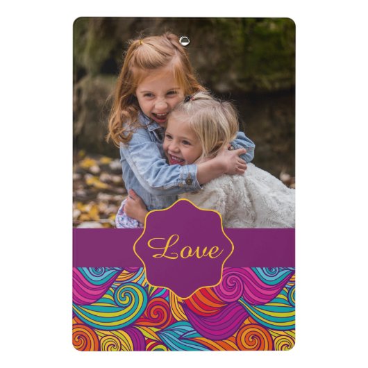 Muster für personalisierte Wavy Strip Wirbel Mini Klemmbrett (Rückseite)