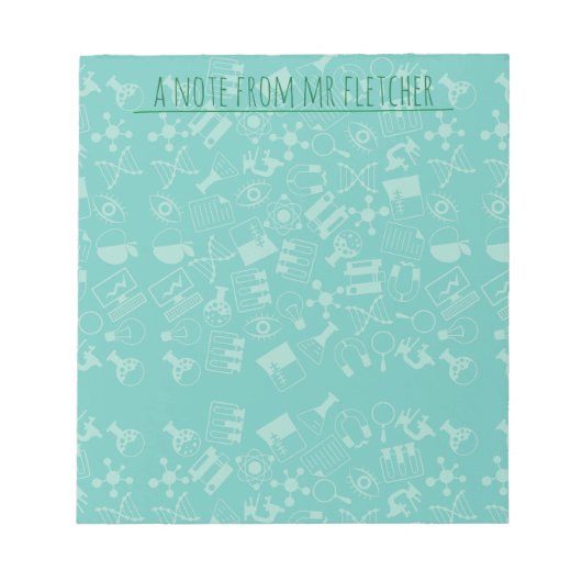 Muster für personalisierte Wissenschaftssymbole Notizblock (Vorderseite)