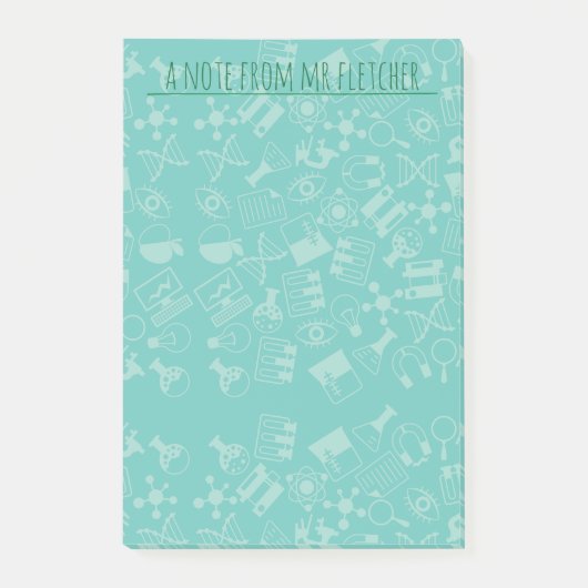 Muster für personalisierte Wissenschaftssymbole Post-it Klebezettel (Vorderseite)