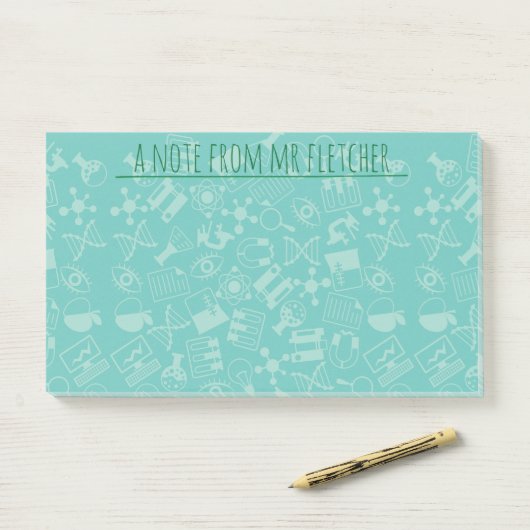 Muster für personalisierte Wissenschaftssymbole Post-it Klebezettel (Auf Schreibtisch)