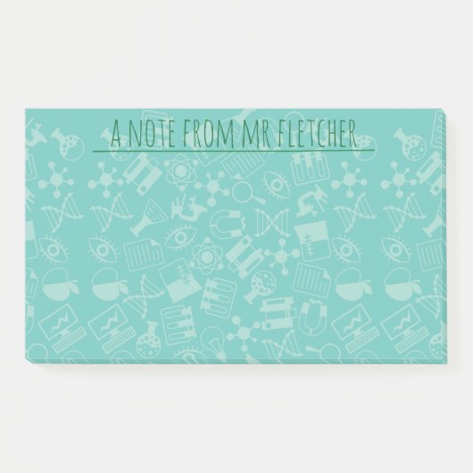 Muster für personalisierte Wissenschaftssymbole Post-it Klebezettel (Vorderseite)