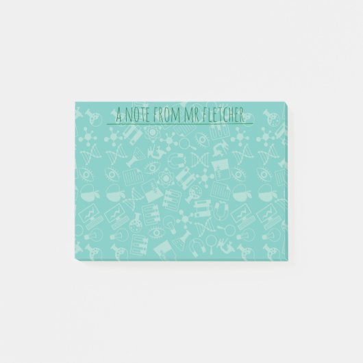 Muster für personalisierte Wissenschaftssymbole Post-it Klebezettel (Vorderseite)