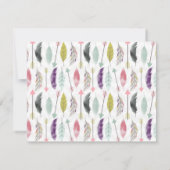 Muster für Pfeile und Federn Mitteilungskarte (Rückseite)