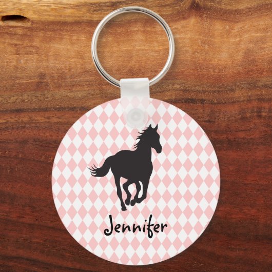 Muster für Pferde auf Diamant Schlüsselanhänger (Vorderseite)