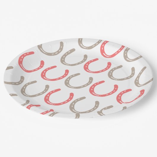 Muster für Pferdeschuhe Pappteller (Schrägansicht)