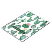 Muster für Pflanze der eleganten Aquarellkaktus-Bl Notizblock (Linke Seite)