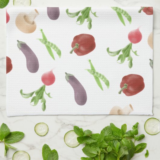 Muster für pflanzliche Illustration Geschirrtuch (Gefaltet)