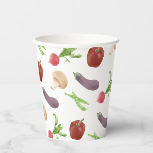 Muster für pflanzliche Illustration Pappbecher (Vorderseite)