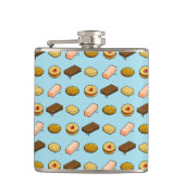 Muster für Pixel-KunstBiscuit- und Cookie-Auswahl Flachmann (Vorderseite)