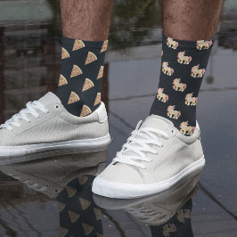 Muster für Pizza und Unicorns Socken