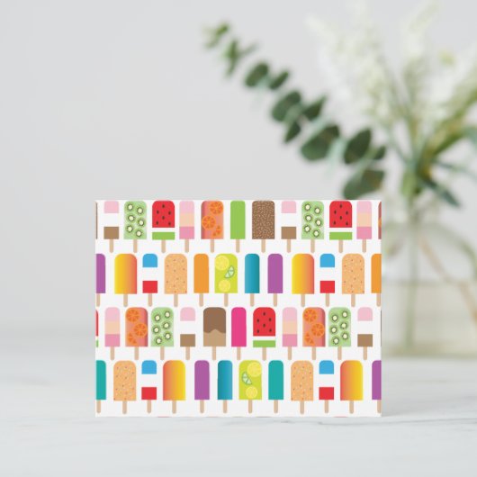 Muster für Popsice Ice Cream Bars Postkarte (Stehend Vorderseite)