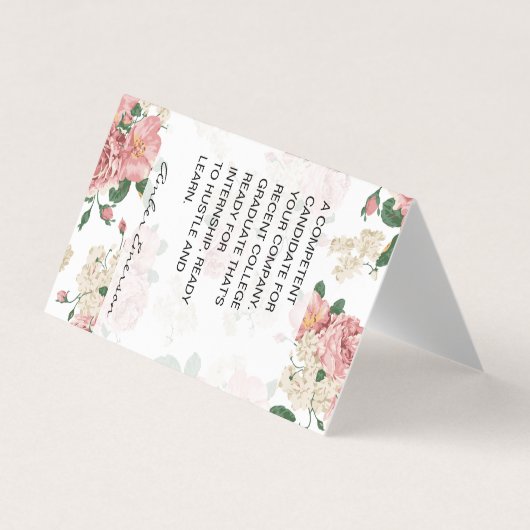 Muster für Praktika Visitenkarten (Vorderseite)