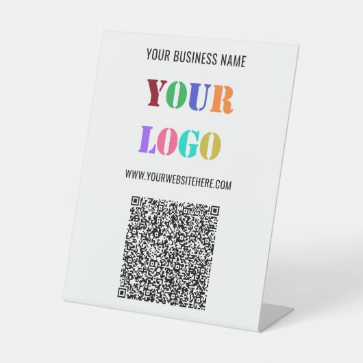 Muster für QR-Code und Logos für das Geschäftsfeld Sockelschild (Vorderseite)