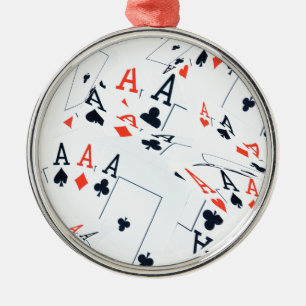 Muster für Quad Aces Poker Cards, Silbernes Ornament