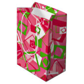 Muster für Re-Re-Quadrate Mittlere Geschenktüte (Rückseite Schrägansicht)