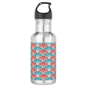 Muster für Red and Blue Peacock Schwanz Edelstahlflasche