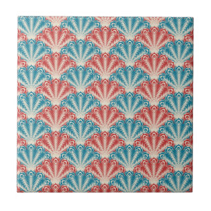 Muster für Red and Blue Peacock Schwanz Fliese