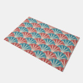 Muster für Red and Blue Peacock Schwanz Fußmatte (Schrägansicht)