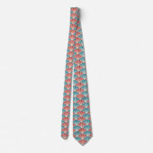 Muster für Red and Blue Peacock Schwanz Krawatte (Rückseite)