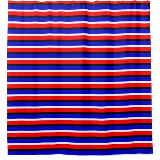 Muster für Red Blue Stripes Duschvorhang (Vorderseite)