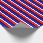 Muster für Red Blue Stripes Geschenkpapier (Ecke)