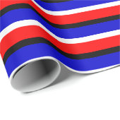 Muster für Red Blue Stripes Geschenkpapier (Rolleneckpunkt)