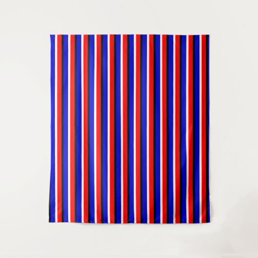 Muster für Red Blue Stripes Wandteppich (Vorderseite)