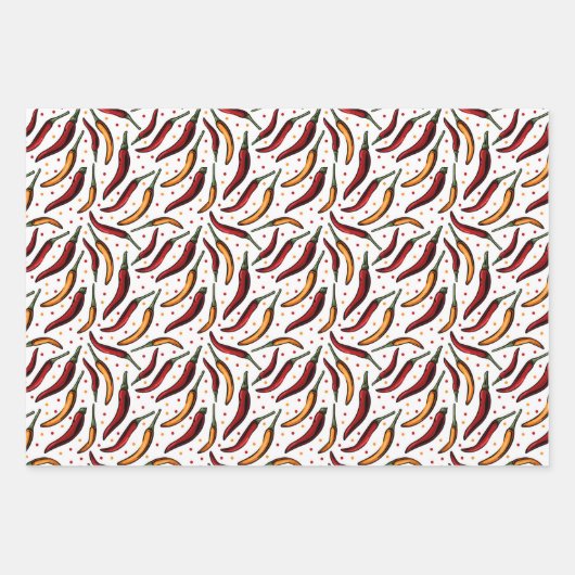 Muster für Red Chili Paprikaschoten Geschenkpapier Set (Vorderseite 2)