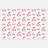 Muster für Red Chili Paprikaschoten Geschenkpapier Set (Vorderseite)