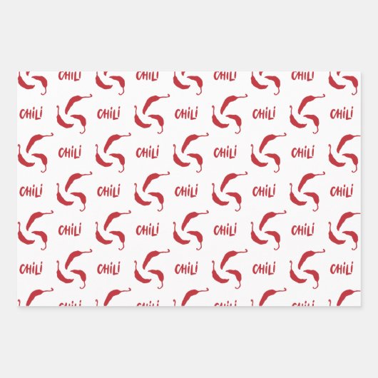 Muster für Red Chili Paprikaschoten Geschenkpapier Set (Vorderseite)