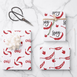 Muster für Red Chili Paprikaschoten Geschenkpapier Set