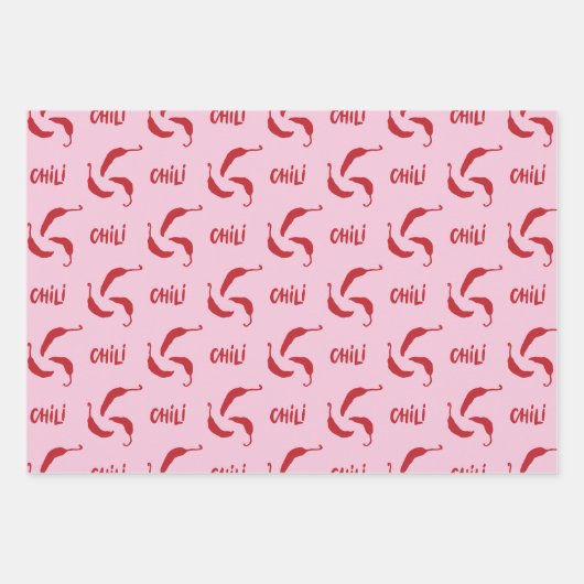 Muster für Red Chili Paprikaschoten Geschenkpapier Set (Vorderseite)