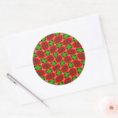 Muster für Red Corn Poppies Runder Aufkleber (Umschlag)