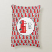 Muster für Red Fire Truck - Eigenname der Boys Dekokissen (Rückseite(Vertikal))