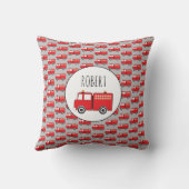 Muster für Red Fire Truck - Eigenname der Boys Kissen (Rückseite)